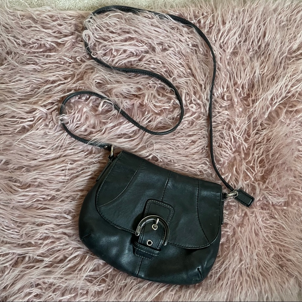 COACH leather black small over shoulder bag